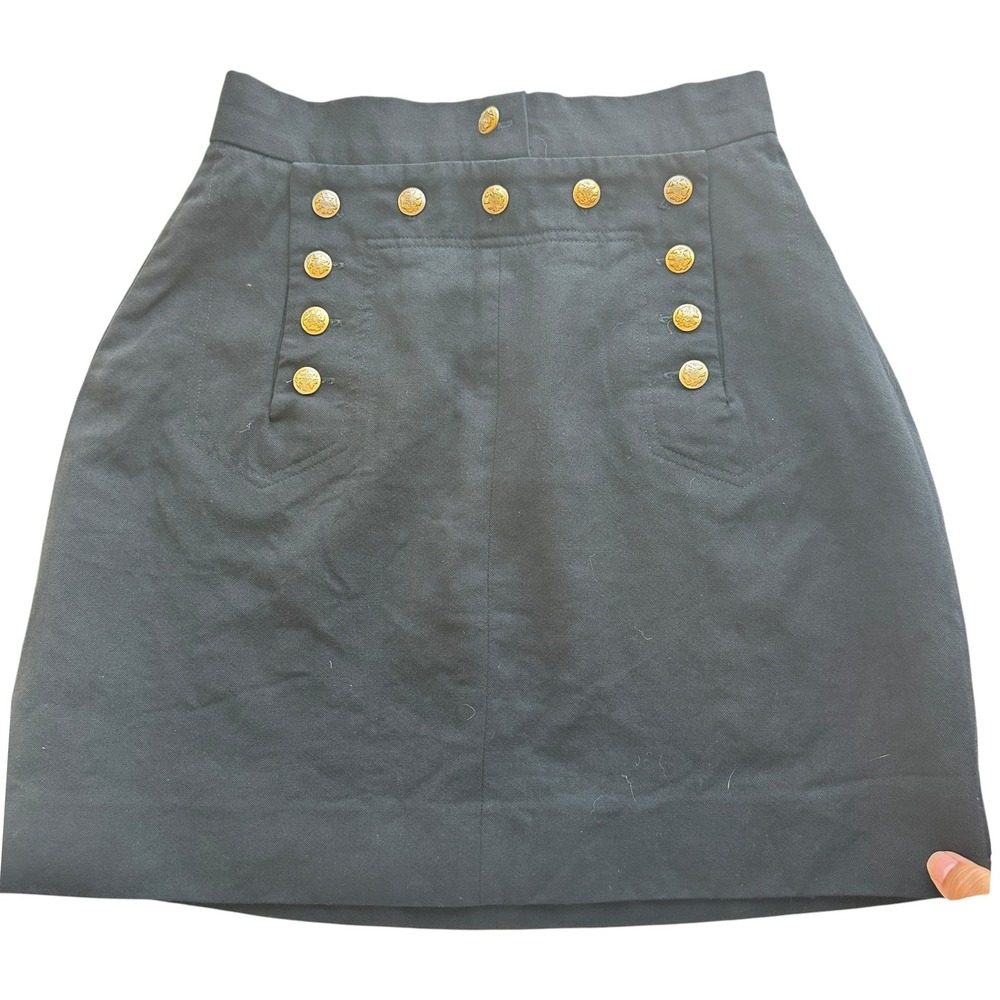 The Works Saks Fifth Ave Skirt‎ Wool  Mini Black Classic Office  Size 4 Chic